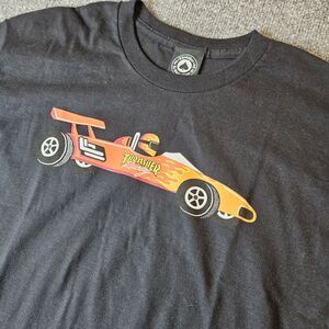 Thrasher Tshirt NWOT Racing Graphic Print Black Size Large Skater Skateboarding‎